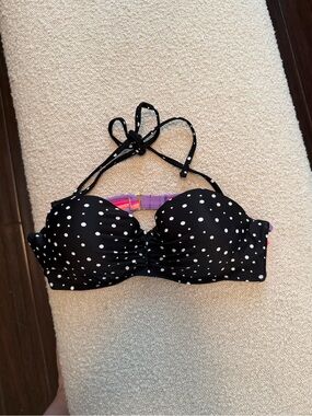 Black Polka Dot Swim Top - Brand